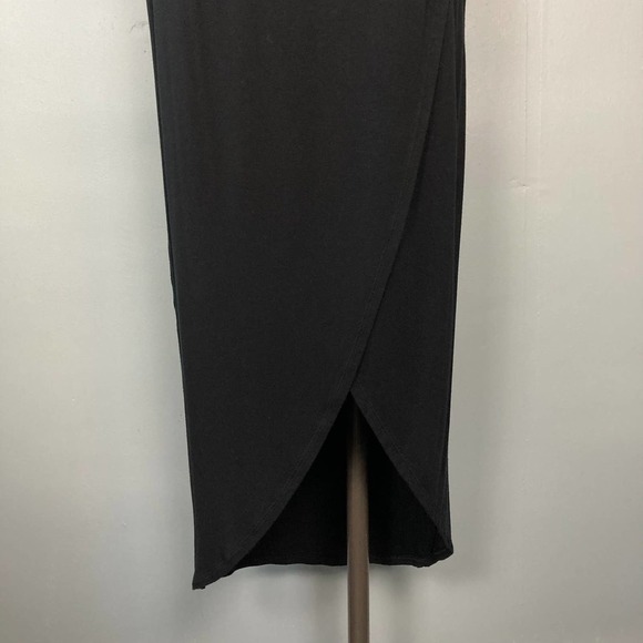 CABI Runaround Draped High Low Maxi Jersey Skirt Size M Black Style 5052 Ruching - Picture 3 of 12